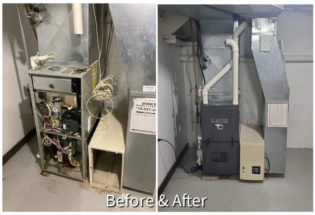 furnace-03-UnderAire-Heating-Cooling-HVAC-Rice-Lake-Wisconsin-furnace-repair-air-conditioning-duct-cleaning furnace in basement - UnderAire Heating Cooling HVAC Rice Lake, Wisconsin furnace repair air conditioning duct cleaning